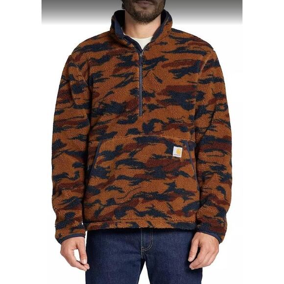 Carhartt Men's Camo Loose Fit Fleece Pullover Jacket - Size M - Picture 1 of 7